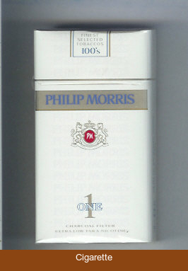 Philip Morris One 1 Charcoal Filter 100s cigarettes soft box